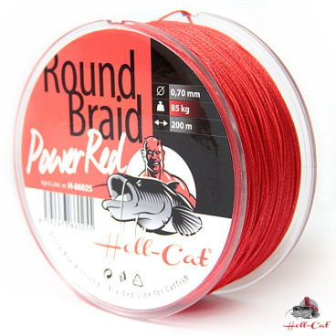 Hell-Cat Splétaná šňůra Round Braid Power Red, 1000m