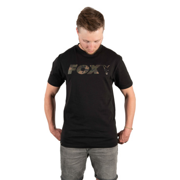 FOX - Tričko Black/camo print logo t shirt 