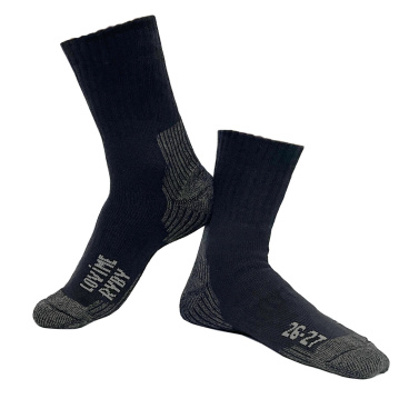 LOVÍME RYBY - Ponožky zimní, šedo/černé (potisk nárt)