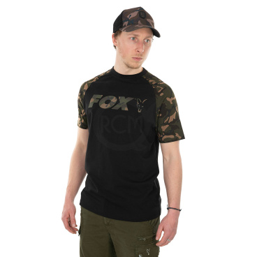 FOX - Tričko Raglan black/camo sleeves t-shirt